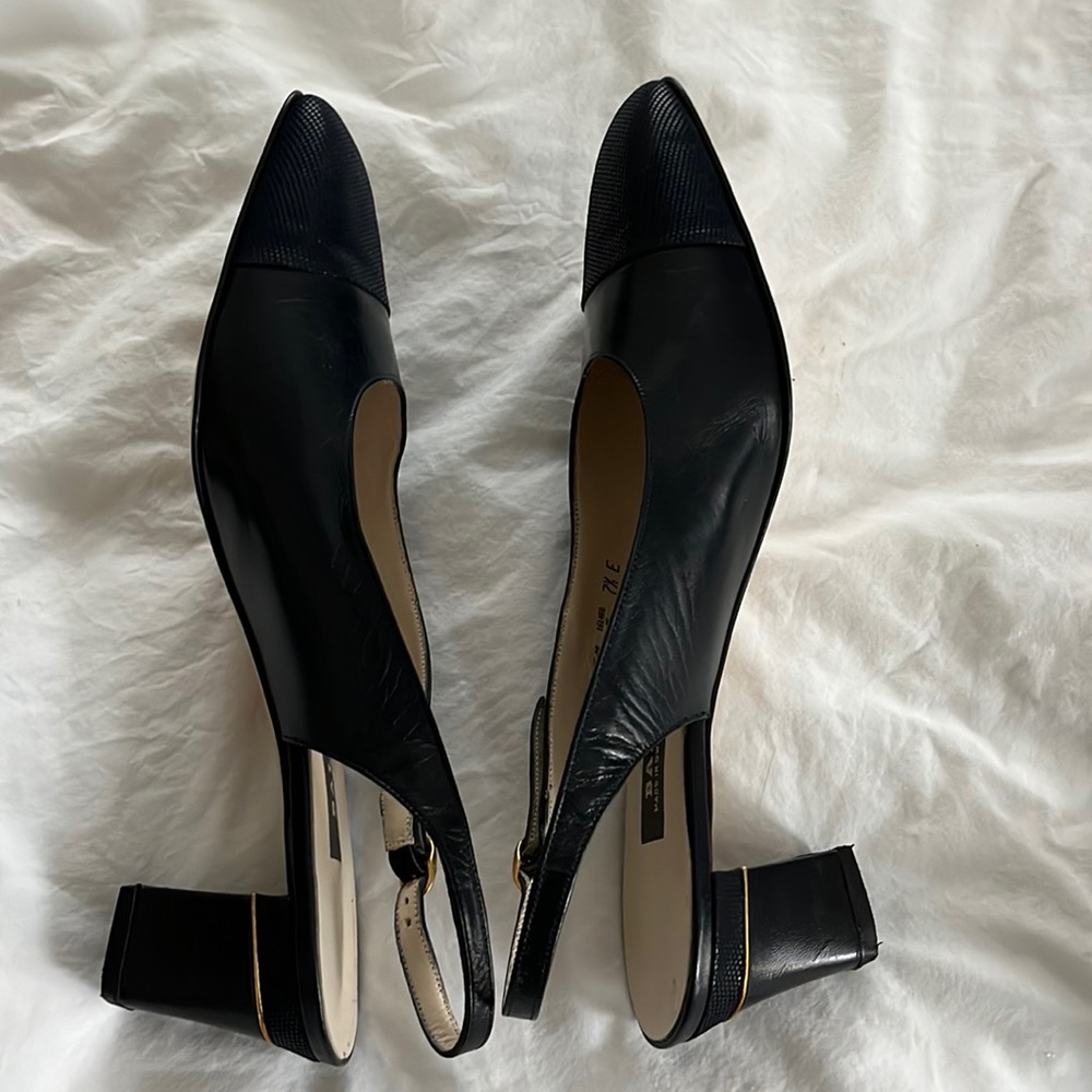 Bally Navy Blue sling back pumps- size 7  1/2 E